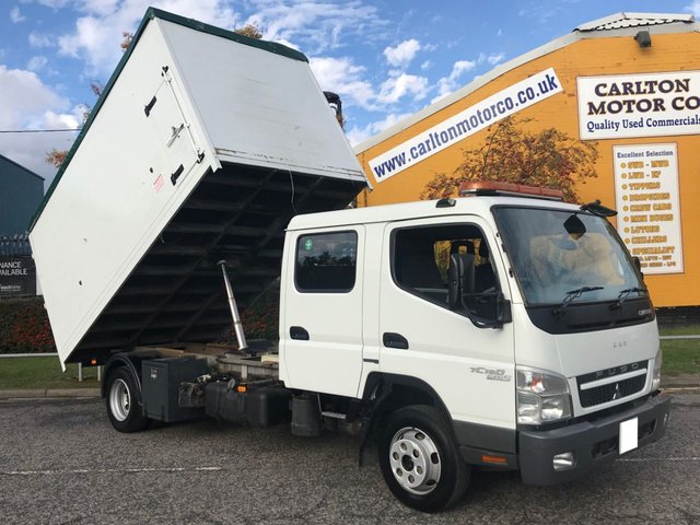 2012 61 Mitsubishi Fuso Canter 75 CRC 7C18D C/Cab Tipper Specialist [ Arborist ] High sided Box Body Low Mileage
