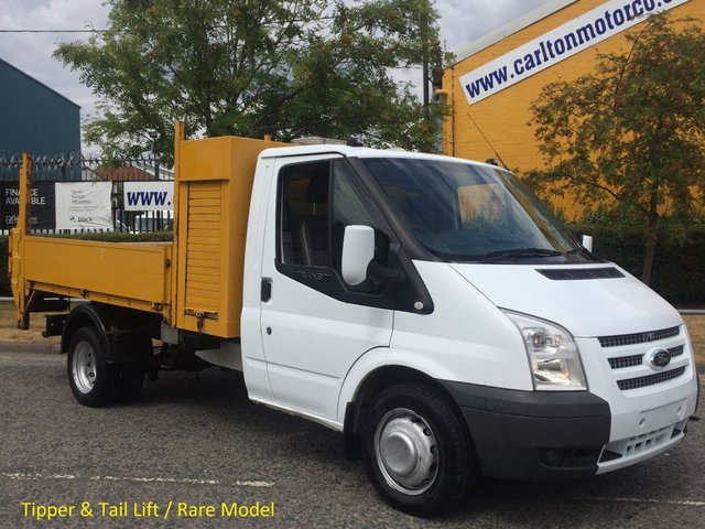 2012 62 Ford Transit 2.2 100 T350 Mwb Tipper+T/Lift Low Mileage Pod Tool Box DRW Ex Council Free UK Delivery