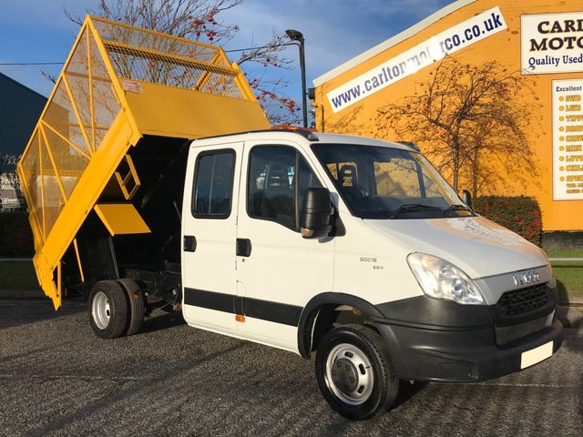 2013 62 Iveco-Ford Daily 3.0 50C15D D/CAB TIPPER + T/LIFT CAGED REFUGE BODY LOW MILEAGE