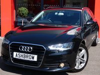 USED 2012 12 AUDI A6 AVANT 2.0 TDI SE 5d 177 S/S SAT NAV, FULL BLACK LEATHER FRONT & REAR PARKING SENSORS WITH DISPLAY, BLUETOOTH PHONE & MUSIC STREAMING, CRUISE CONTROL, 18 INCH TWIN 5 SPOKE ALLOY WHEELS, LEATHER MULTIFUNCTION STEERING WHEEL, LIGHT & RAIN SENSORS WITH AUTO DIMMING REAR VIEW MIRROR, DUAL CLIMATE AIR CON, AUTO HOLD, AUX INPUT, AUDI DRIVE SELECT, TYRE PRESSURE MONITORING SYSTEM, KEYLESS START.  FULL SERVICE HISTORY, CAMBELT & WATER PUMP CHANGED