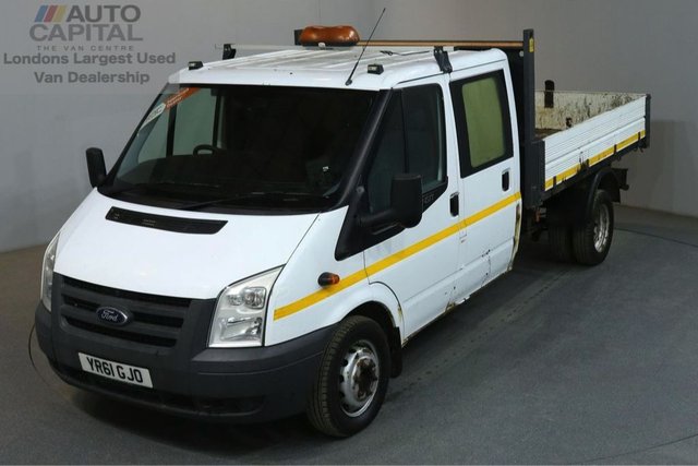 2011 61 FORD TRANSIT 2.4 350 100 BHP LWB D/CAB TWIN WHEEL 3 SEATER TIPPER