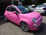 USED 2010 60 FIAT 500 1.2 CONVERTIBLE POP 3d 69 BHP (BLUETOOTH/AIR-CON/USB/AUX/ALLOYS) Convertible finished in rare Barbie Pink with lots of optional extras such as: Bluetooth/Telephone, Air-Conditioning, 16" Alloy Wheels, Leather Gear-Knob, USB Connection + Auxiliary Input, Steering Wheel Mounted Controls. Service History + Just Serviced by ourselves, Minimum 8 months MOT, One Previous Owner, Great on fuel economy! Only &pound;30 Road Tax!