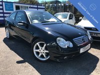 USED 2007 57 MERCEDES-BENZ C CLASS 1.8 C180 KOMPRESSOR SPORT EDITION 3d AUTO 141 BHP Sports Coupe with full black leather interior, cold air con and great service history comprising 8 stamps