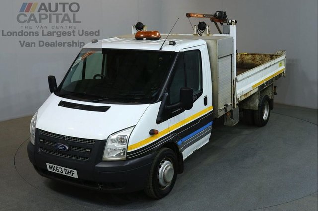 2013 63 FORD TRANSIT 2.2 350 DRW 2d 124 BHP S/CAB LWB RWD TWIN WHEEL DIESEL TIPPER