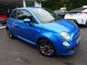 USED 2014 64 FIAT 500 0.9 TWINAIR S (SPORT) 3d 105 BHP 6 Speed Gearbox producing 105BHP and finished in Electric Blue! Full Service History + Serviced by ourselves, One Lady Owner from new, Minimum 8 months MOT, Excellent fuel economy! ZERO Road Tax!