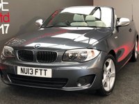 USED 2013 13 BMW 1 SERIES 2.0 118D EXCLUSIVE EDITION 2d 141 BHP HEATED LEATHER METALLIC GREY CONVERTIBLE WITH GREY LEATHER AND GREY DENIM LOOK ROOF MUST BEST THE BEST COLOUR COMBINATION CAR AVAILABLE, CAR IS AS NEW CONDITION