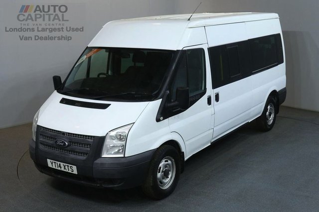 2014 14 FORD TRANSIT 2.2 350 14 STR 134 BHP LWB M/ROOF RWD MINIBUS