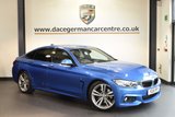 USED 2016 16 BMW 4 SERIES GRAN COUPE 3.0 430D M SPORT GRAN COUPE 4DR AUTO 255 BHP sat nav, full leather ESTORIL BLUE METALLIC WITH FULL BLACK LEATHER INTERIOR + PRO SATELLITE NAVIGATION + BLUETOOTH + CRUISE CONTROL + HEATED SPORT SEATS + PARK DISTANCE CONTROL + XENON LIGHTS + DAB RADIO + 19 INCH ALLOY WHEELS