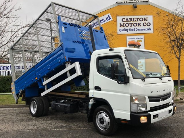 2012 62 Mitsubishi Fuso Canter 3.0 7C15 34 TIPPER + CAGED REFUGE BODY+ T/LIFT LOW MILEAGE