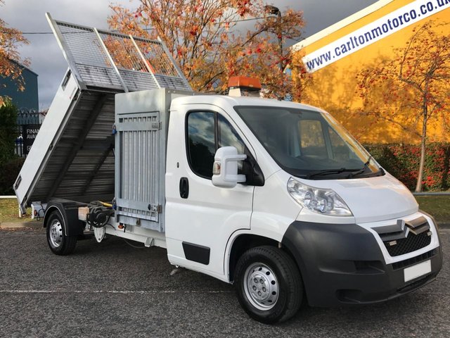 2012 12 Citroen Relay 2.2 35 L3 HDI 130 TIPPER+ TOOL STORE +SWING LIFT CRANE 