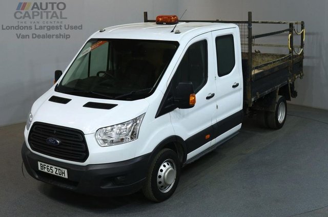 2015 65 FORD TRANSIT 2.2 350 L3 D/CAB 124 BHP LWB 3 SEATER TIPPER