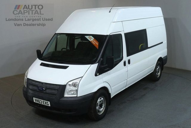 2013 63 FORD TRANSIT 2.2 350 124 BHP LWB H/ROOF L3 H3 9 SEATER COMBI CREW VAN