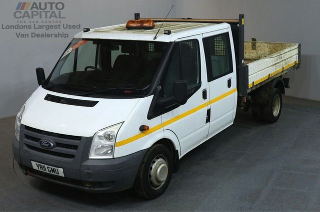 2011 11 FORD TRANSIT 2.4 350 115 BHP LWB D/CAB TWIN WHEEL RWD TIPPER