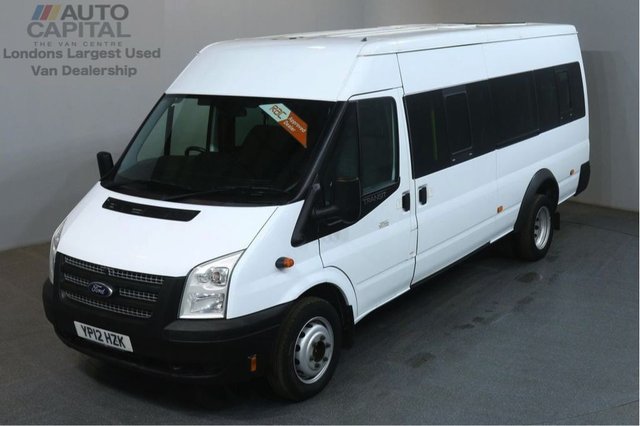 2012 12 FORD TRANSIT 2.2 430 BUS 17 STR 134 BHP EXTRA LWB M/ROOF TWIN WHEEL MINIBUS