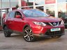 USED 2014 64 NISSAN QASHQAI 1.5 DCI TEKNA 5d 108 BHP STUNNING, 1 OWNER,  Zero Road Tax, NISSAN QASHQAI 1.5 dci TEKNA. Finished in MAGNETIC Red with contrasting BLACK HEATED LEATHER trim. The Qashqai is one of the best selling SUV's around at the moment. This facelifted edition is comfy, easy to drive and has enough space for 5 adults. Features include Sat Nav, DAB, B/Tooth, Pan Roof and 360 all round vision CAMERAS. Dealer serviced 21528 miles and at 49945 miles by NISSAN DARTFORD on 24/10/2018. MOT due 2/11/2019.