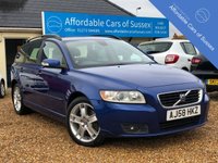 USED 2008 58 VOLVO V50 2.0 SE D 5d AUTOMATIC ESTATE Rare Diesel Automatic in Electric Blue with FSH