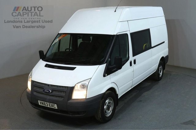 2013 63 FORD TRANSIT 2.2 350 124 BHP LWB H/ROOF L3 H3 9 SEATER COMBI CREW VAN