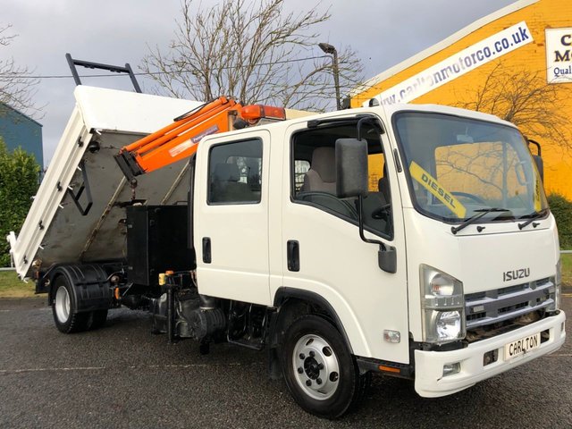2011 60 Isuzu Trucks Npr 75.190 LWB CREW CAB TIPPER+ CRANE PTO COMPRESSOR 7.5Ton 