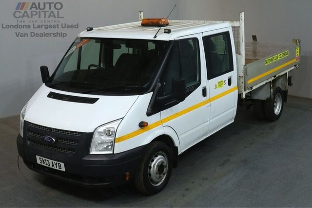 2013 13 FORD TRANSIT 2.2 350 124 BHP LWB D/CAB 6 SEATER COMBI TIPPER