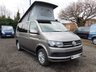 USED 2018 18 VOLKSWAGEN TRANSPORTER T28 TDI STARTLINE 102 BLUEMOTION EURO 6 Optional Extras Include: Air Con, Cruise Control, Power Latch to Side Sliding Door. Features include: 4 berth c/w 4 belted seats, Captains seats c/w armrest and walk through area,Dometic Fridge,Dometic Grill, 2 Burner hob and sink, Diesel heater, Interior lighting, Heated rear window and Wash Wipe, Dometic wind out awning housed in a black casing, Curtains, Storage cupboards.