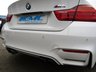 USED 2015 15 BMW M4 3.0 M4 2d AUTO 426 BHP STUNNING 430 BHP, BMW M4 3.0 COUPE 430 BHP. Finished in ALPINE WHITE with contrasting BLACK SPORTS HEATED LEATHER. This M4 offers great interior and boot space. The twin turbo, 3.0 litre engine punches out a huge 430 BHP firing it from 0-60 mph in only 4.1 seconds. This is a must have fun family car. Features include, Sat Nav, Heated Leather Electric Memory Seats, DAB, B/Tooth and much more.