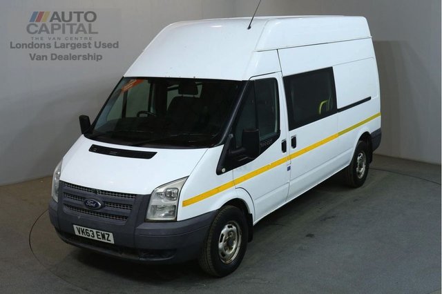 2013 63 FORD TRANSIT 2.2 350 124 BHP LWB H/ROOF L3H3 9 SEATER COMBI CREW VAN