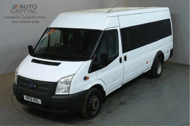 2012 12 FORD TRANSIT 2.2 430 17 STR 134 BHP TWIN WHEEL EXTRA LWB M/ROOF MINIBUS