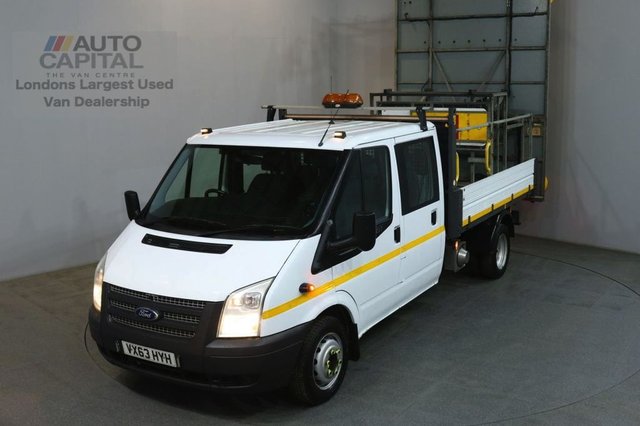 2013 63 FORD TRANSIT 2.2 350 124 BHP D/CAB TWIN WHEEL TRAFFIC MANAGEMENT DROPSIDE