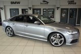 USED 2015 15 AUDI A6 3.0 TDI QUATTRO S LINE BLACK EDITION 4d 268 BHP NEW SHAPE FINISHED IN STUNNING TORNADO GREY WITH FULL BLACK LEATHER SEATS + FULL SERVICE HISTORY + SATELLITE NAVIGATION + SWEEPING INDICATORS + REVERSE CAMERA + 20 INCH ALLOYS + HEADS UP DISPLAY + BOSE SOUND SYSTEM + XENON HEADLIGHTS + HEATED FRONT/REAR SEATS + LED FRONT/REAR DAYTIME LIGHTS + FOUR WHEEL DRIVE + QUAD CLIMATE CONTROL + PARK ASSIST + BLUETOOTH + TINTED REAR GLASS