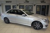 USED 2013 62 MERCEDES-BENZ C CLASS 2.1 C220 CDI BLUEEFFICIENCY AMG SPORT PLUS 4d 168 BHP FINISHED IN STUNNING IRIDIUM SILVER WITH HALF BLACK LEATHER SEATS + FULL SERVICE HISTORY + 18 INCH ALLOYS + XENON HEADLIGHTS + BLUETOOTH + HEATED FRONT SEATS + PARKING SENORS + CRUISE CONTROL + AIR CONDITIONING + DUAL CLIMATE CONTROL