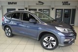 USED 2016 16 HONDA CR-V 1.6 I-DTEC SR 5d 118 BHP FINISHED IN STUNNING BLUE WITH HALF BLACK LEATHER SEATS + FULL HONDA SERVICE HISTORY + SATELLITE NAVIGATION + HID HEADLIGHTS + REVERSE CAMERA + £30 ROAD TAX + HEATED FRONT SEATS + 18 INCH ALLOYS + APP INTERGRATION + BLUETOOTH + PARKING SENSORS + DAB RADIO + CRUISE CONTROL