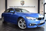 USED 2017 17 BMW 4 SERIES GRAN COUPE 2.0 420D M SPORT GRAN COUPE 4DR AUTO 188 BHP full bmw service history FINISHED IN STUNNING ESTORIL METALLIC BLUE WITH FULL DAKOTA LEATHER INTERIOR + FULL BMW SERVICE HISTORY + PRO SATELLITE NAVIGATION + BLUETOOTH + XENON LIGHTS + DAB RADIO + HEATED SPORT SEATS + LIGHT PACKAGE + CRUISE CONTROL + HEADLIGHT CLEANING SYSTEM + AUTO AIR CON + RAIN SENSORS + PARKING SENSORS + 19" ALLOY WHEELS