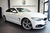 USED 2015 15 BMW 4 SERIES 2.0 420I SPORT 2DR 181 BHP superb service history *NO ADMIN FEES* FINISHED IN STUNNING ALPINE WHITE WITH FULL DAKOTA LEATHER INTERIOR + SUPERB SERVICE HISTORY + SATELLITE NAVIGATION + BLUETOOTH + XENON LIGHTS + HEATED SEATS + DAB RADIO + CRUISE CONTROL + LIGHT PACKAGE + RAIN SENSORS + AUTO AIR CON + PARKING SENSORS + 19" ALLOY WHEELS
