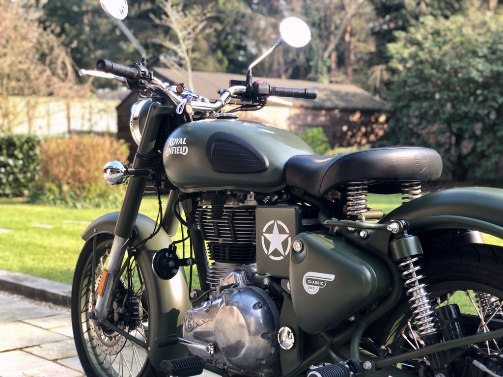 USED 2018 67 ROYAL ENFIELD 500 CLASSIC  CLASSIC 500 EFI // E4 // Battle Green // 27 BHP // px // swap 