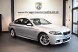 USED 2015 15 BMW 5 SERIES 2.0 520D M SPORT 4DR AUTO 188 BHP full bmw service history *NO ADMIN FEES* GLACIER METALLIC SILVER WITH FULL BLACK LEATHER INTERIOR + FULL BMW SERVICE HISTORY + SATELLITE NAVIGATION + BLUETOOTH + HEATED SEATS + CRUISE CONTROL + DAB RADIO + RAIN SENSORS + PARKING SENSORS + 18 INCH ALLOY WHEELS