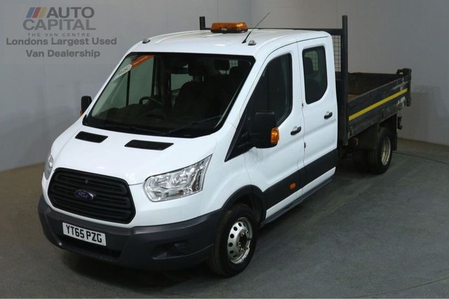 2015 65 FORD TRANSIT 2.2 350 124 BHP LWB D/CAB 7 SEATER TWIN WHEEL COMBI TIPPER