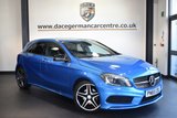 USED 2015 65 MERCEDES-BENZ A-CLASS 2.1 A200 CDI AMG NIGHT EDITION 5DR AUTO 134 BHP FINISHED IN STUNNING SOUTH SEA METALLIC BLUE WITH HALF BLACK LEATHER INTERIOR + SATELLITE NAVIGATION + BLUETOOTH + REVERSE CAMERA + CRUISE CONTROL + PRIVACY GLASS + BI-XENON HEADLIGHTS + AUTO STOP/START + AMG SPORT PACKAGE + MULTI FUNCTION STEERING WHEEL + AMG STYLING PACKAGE + 18 INCH ALLOY WHEELS