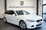 USED 2013 13 BMW 5 SERIES 2.0 520D M SPORT TOURING 5DR AUTO 181 BHP superb service history FINISHED IN STUNNING ALPINE WHITE WITH FULL BLACK LEATHER INTERIOR + SUPERB SERVICE HISTORY + SATELLITE NAVIGATION + BLUETOOTH + HEATED SEATS + DAB RADIO + CRUISE CONTROL + ECO PRO MODE + PARKING SENSORS + 18" ALLOY WHEELS