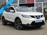 USED 2015 15 NISSAN QASHQAI 1.5 DCI TEKNA 5d 108 BHP STUNNING, 1 OWNER, ZERO TAX, NISSAN QASHQAI 1.5 DCI TEKNA. Finished in PEARL STORM WHITE with contrasting BLACK HEATED LEATHER trim. The Qashqai is one of the best selling SUV's around at the moment. This facelifted Top of the range edition is comfy, easy to drive and has enough space for 5 adults. Features include, ZERO Road Tax, Full heated leather, Sat Nav, Pan Roof, 360 Reverse Cameras, DAB, B/Tooth and much more. Dealer serviced at 23196 miles and recently by EMC at 43600 miles.
