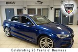 USED 2014 14 AUDI A3 1.6 TDI S LINE 4d 109 BHP FINSIHED IN STUNNING SCUBA BLUE WITH HALF BLACK LEATHER SEATS + FULL AUDI SERVICE HISTORY + XENON HEADLIGHTS + FREE ROAD TAX + 18 INCH ALLOYS + BLUETOOTH + DAB RADIO + REAR PARKING SENSORS + AIR CONDITIONING + FLAT BOTTOM S LINE STEERING WHEEL + LED DAYTIME LIGHTS + AUDI SERVICE PLAN ENDS 05/12/2020