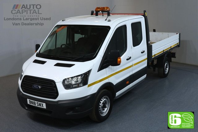 2018 18 FORD TRANSIT 2.0 350 L3 LWB 129 BHP RWD 7 SEATER DOUBLE CAB TIPPER EURO 6