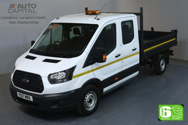 2017 17 FORD TRANSIT 2.0 350 LWB 129 BHP RWD 7 SEATER DOUBLE CAB TIPPER EURO 6