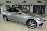 USED 2015 65 MERCEDES-BENZ C CLASS 2.1 C250 D AMG LINE PREMIUM 4d AUTO 204 BHP PALLADIUM SILVER WITH FULL BLACK LEATHER SEATS + FULL MERCEDES BENZ SERVICE HISTORY + SATELLITE NAVIGATION + PANORAMIC SUNROOF + REVERSE CAMERA + £30 ROAD TAX + BLUETOOTH + 18 INCH ALLOYS + XENON HEADLIGHTS + HEATED FRONT SEATS + LED DAYTIME LIGHTS + PARKING SENSORS + BLIND SPOT ASSIST + LANE ASSIST + AIR CONDITIONING