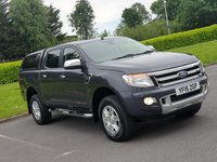 USED 2015 15 FORD RANGER 2.2 LIMITED 4X4 DCB TDCI 1d AUTO 148 BHP SAT NAV + LEATHER  + TOW BAR ++
