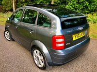 USED 2003 03 AUDI A2 1.6 FSI SE 5d 109 BHP ///ULEZ COMPLIANT//FULL BLACK LEATHER/PANORAMIC SUNROOF-FULLY OPERATIONAL//REAR PARK\\GOOD SERVICE HISTORY//ALLOY WHEELS NOW REFURBISHED//DETACHABLE TOWBAR\\\CRUISE CONTROL//BLUETOOTH//FRONT FOG LIGHTS//X4 ELECTRIC WINDOWS//MULTI-FUNCTION STEERING WHEEL///CENTRE REAR CUP HOLDERS// GREAT SPEC AND WELL LOOKED AFTER A2///109 BHP ///ULEZ COMPLIANT//FULL BLACK LEATHER/PANORAMIC SUNROOF-FULLY OPERATIONAL//REAR PARK\GOOD SERVICE HISTORY//ALLOY WHEELS NOW REFURBISHED//DETACHABLE TOWBAR\CRUISE CONTROL//BLUETOOTH//FRONT FOG LIGHTS//X4 ELECTRIC WINDOWS//MULTI-FUNCTION STEERING WHEEL///CENTRE REAR CUP HOLDERS//REAR PARK SENSORS