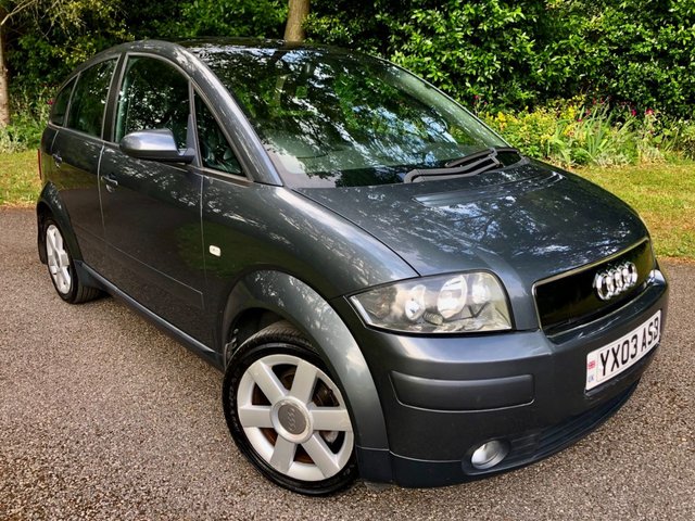 2003 03 Audi A2 1.6 FSI SE 5d 109 BHP ///ULEZ COMPLIANT//FULL BLACK LEATHER/PANORAMIC SUNROOF-FULLY OPERATIONAL//REAR PARK\\GOOD SERVICE HISTORY//ALLOY WHEELS NOW REFURBISHED//DETACHABLE TOWBAR\\\CRUISE CONTROL//BLUETOOTH//FRONT FOG LIGHTS//X4 ELECTRIC WINDOWS//MULTI-FUNCTION STEERING WHEEL///CENTRE REAR CUP HOLDERS//