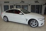 USED 2016 16 BMW 4 SERIES 2.0 420D M SPORT GRAN COUPE 4d AUTO 188 BHP FINISHED IN STUNNING APLINE WHITE WITH FULL RED LEATHER SEATS + COMPREHENSIVE BMW SERVICE HISTORY + PRO SATELLITE NAVIGATION + XENON HEADLIGHTS + DAB RADIO + BLUETOOTH + HEATED FRONT SEATS + £30 ROAD TAX + PARKING SENSORS + AIR CONDITIONING + CRUISE CONTROL