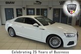 USED 2017 17 AUDI A5 2.0 TFSI SE 2d AUTO 188 BHP FINISHED IN STUNNING WHITE WITH FULL BLACK LEATHER SEATS + FULL AUDI SERVICE HISTORY + DAB RADIO + BLUETOOTH + AUDI SMARTPHONE INTERFACE + AUDI PARKING SYSTEM PLUS + HEATED FRONT SEATS + AUTOMATIC TRI-ZONE CLIMATE CONTROL + LED DAYTIME RUNNING LIGHTS + CRUISE CONTROL + MULTIFUNCTION STEERING WHEEL + ALLOY WHEELS