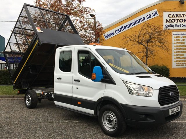 2016 16 Ford Transit 350 TDC 125 L3 D/CAB TIPPER REFUGE HI-CAGED BODY SRW