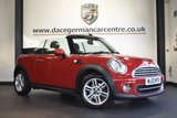 USED 2013 13 MINI CONVERTIBLE 1.6 COOPER 2DR AUTO 122 BHP CHILI PACK full mini service history * NO ADMIN FEES * FINISHED IN STUNNING CHILI RED WITH CLOTH UPHOLSTERY + FULL MINI SERVICE HISTORY + BLUETOOTH + DAB RADIO + LIGHT PACKAGE + RAIN SENSORS + AUTO AIR CON + SPORT SEATS + FOG LIGHTS + PARKING SENSORS + 16" ALLOY WHEELS